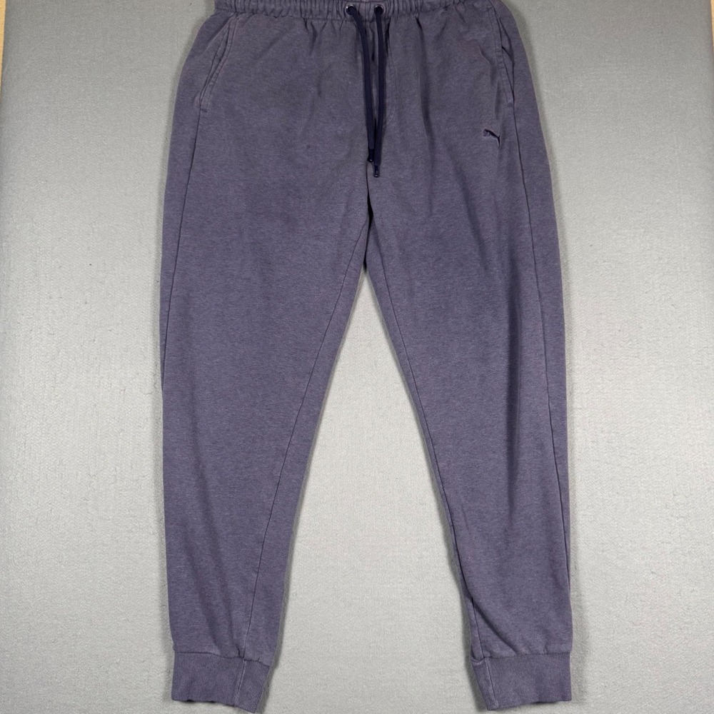 Puma Mens Jogger Pants XL Blue Activewear Elastic Waist Cuffed Sweatpants Pocket